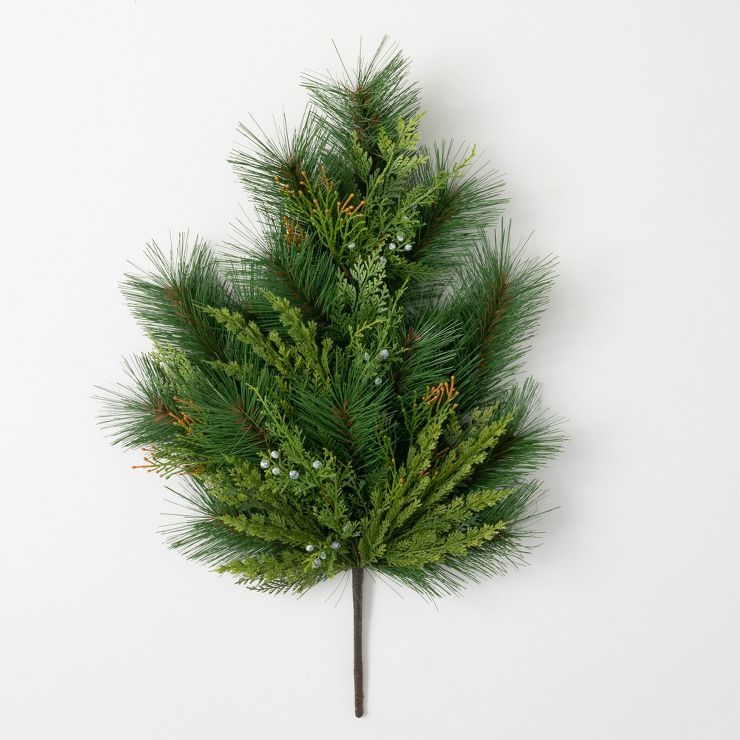 Artificial Mixed Pine & Juniper Stem Green 26"H | Target