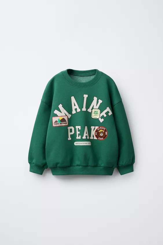 TEXT AND BEAR PATCH SWEATSHIRT | Zara US
