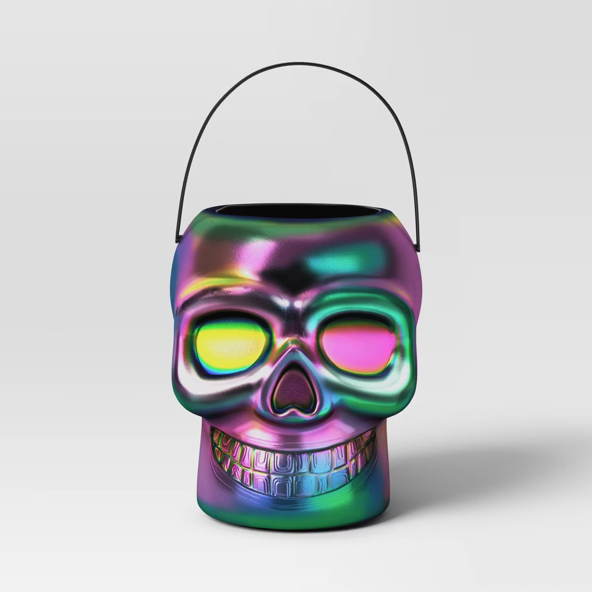8" Skull Halloween Trick or Treat Container Basket Neon - Hyde & EEK! Boutique™ | Target