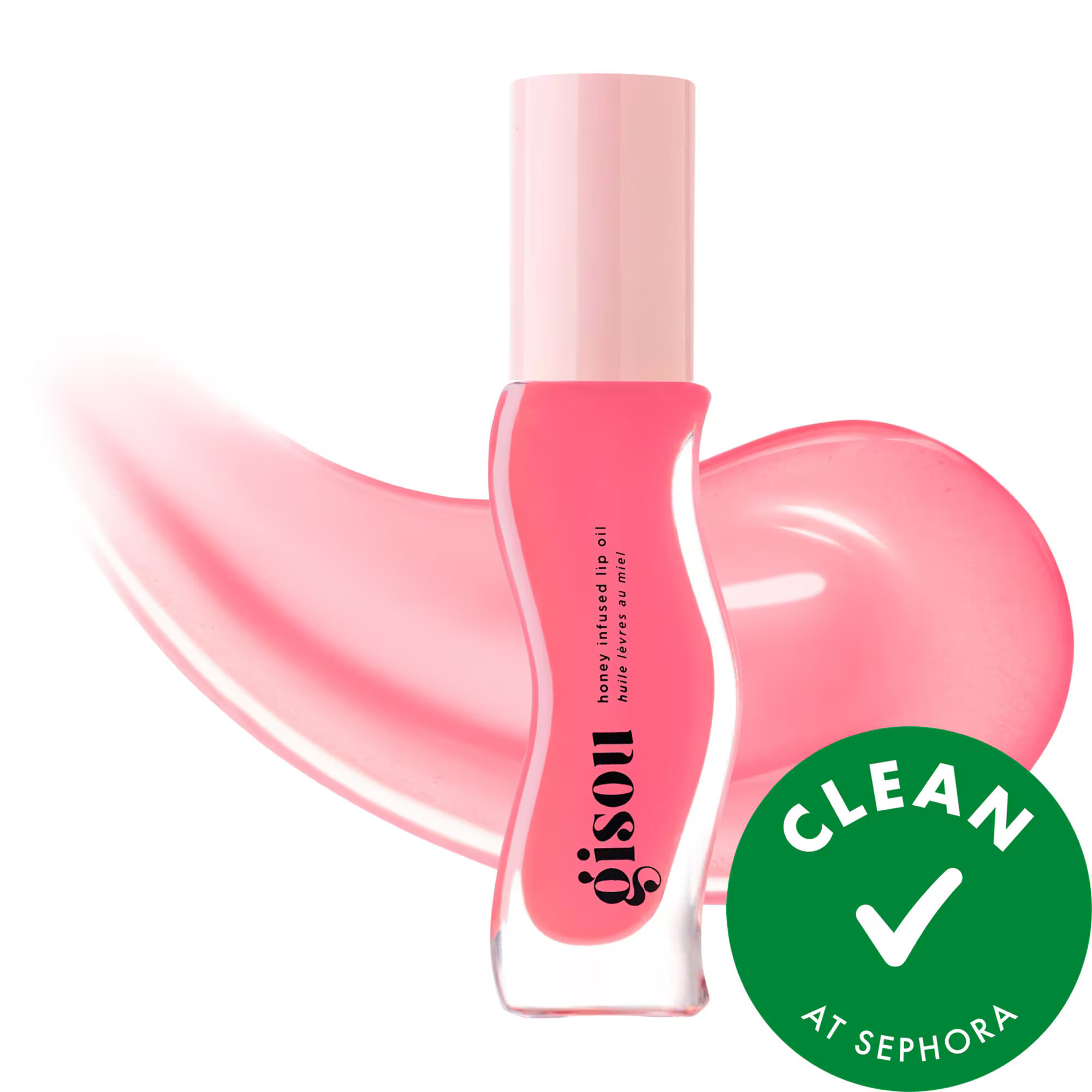 Gisou Honey Infused Hydrating Lip Oil Raspberry Swirl - sheer cool pink 0.27 oz / 7.9 mL | Sephora (US)