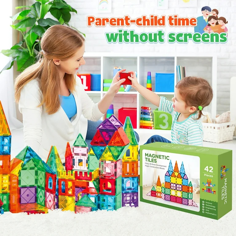 Magnetic Tiles for Kids,Educational Magnetic Building Blocks for Boys Girls, STEM Preschool Kider... | Walmart (US)