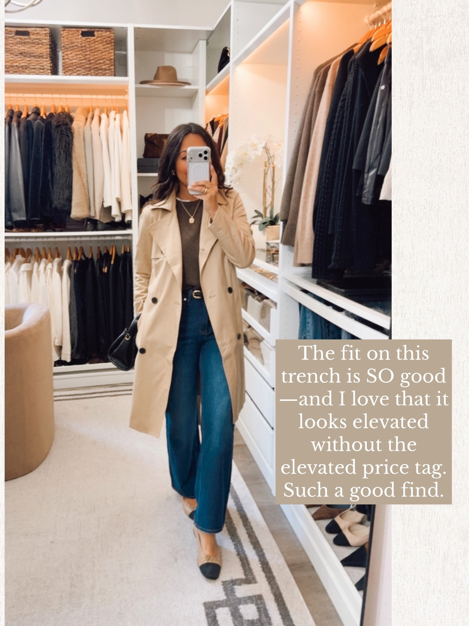 Trench is such a great find- a staple to wear year round . Fits TTS wearing a small

#LTKootd #LTKOver40 #LTKSeasonal