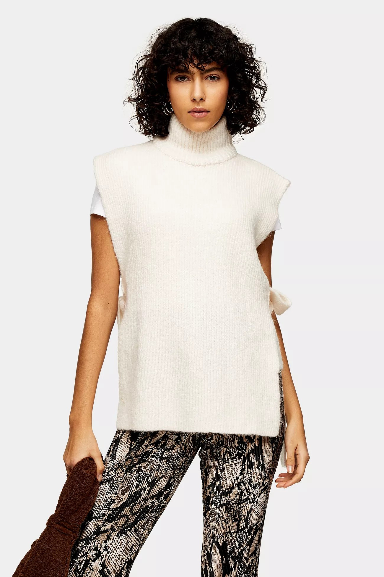 Oat Tie Side Knitted Tank | Topshop UK