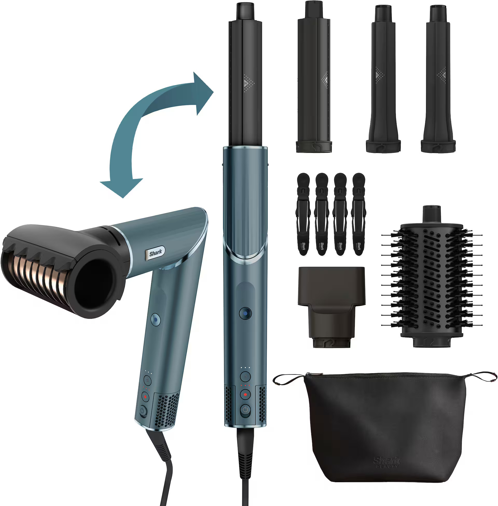 Shark FlexStyle Air Styling & Drying System, Powerful Hair Blow Dryer and Multi-Styler Teal HD450... | Best Buy U.S.