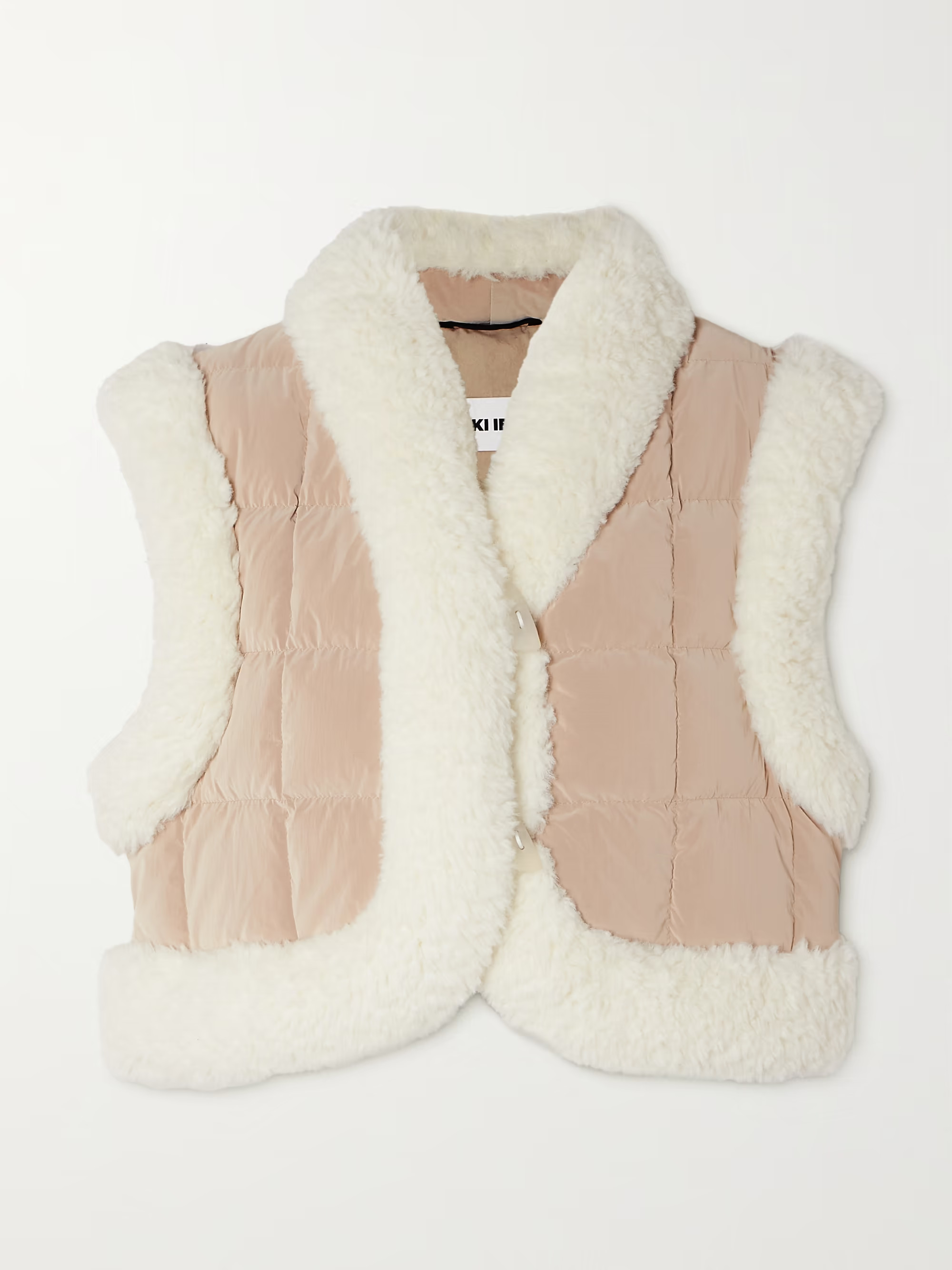 Keptar cropped faux shearling-trimmed shell down vest | NET-A-PORTER (US)