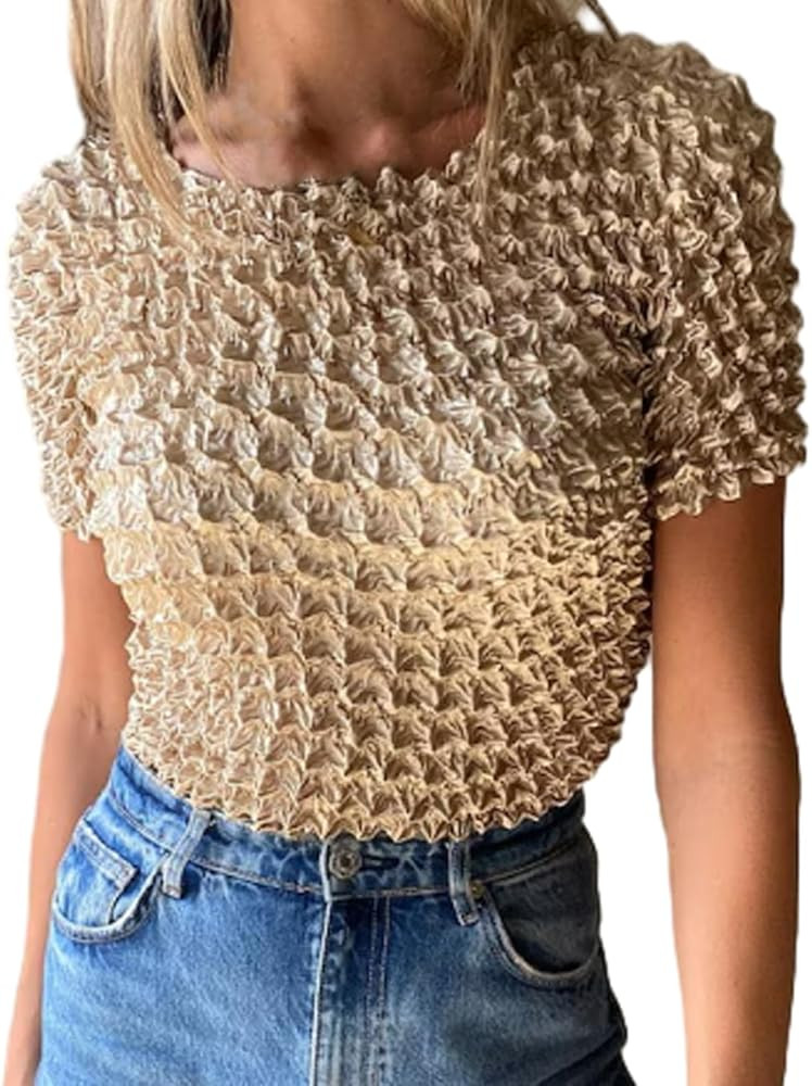 Popcorn Tops American Vintage Bubble Shirt for Women Popcorn Shirt Girls | Amazon (US)