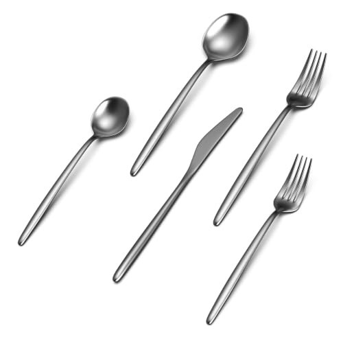JazzUpCo Minimalist 2.0 20-Piece Flatware Set, 18/10 Stainless Steel | Amazon (US)