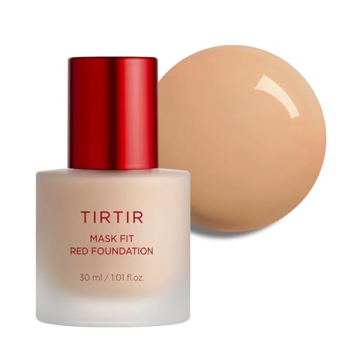 TIRTIR Mask Fit Red FoundationㅣLong Lasting Flawless Coverage, Energy Essence, Lightweight, Hydrating, Pore-Blurring, Breathable Satin Finish, Makeup, Radiant Skin, #27C Cool Beige, 1.01 Fl Oz | Amazon (US)