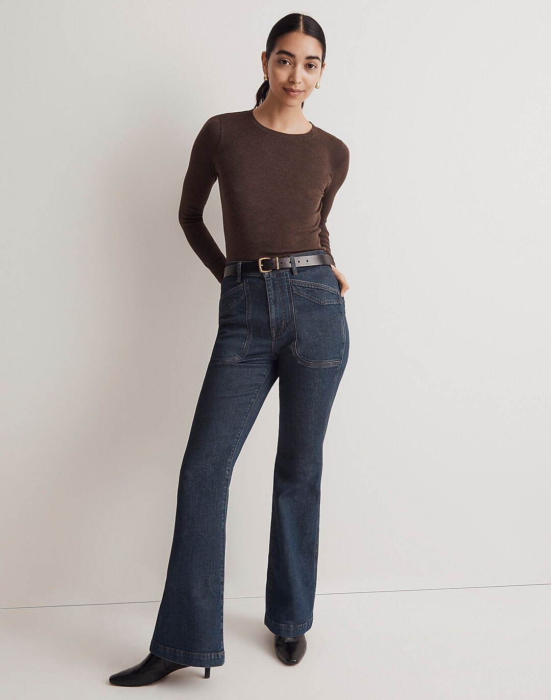 Brightside Finerib Crewneck Long-Sleeve Tee | Madewell