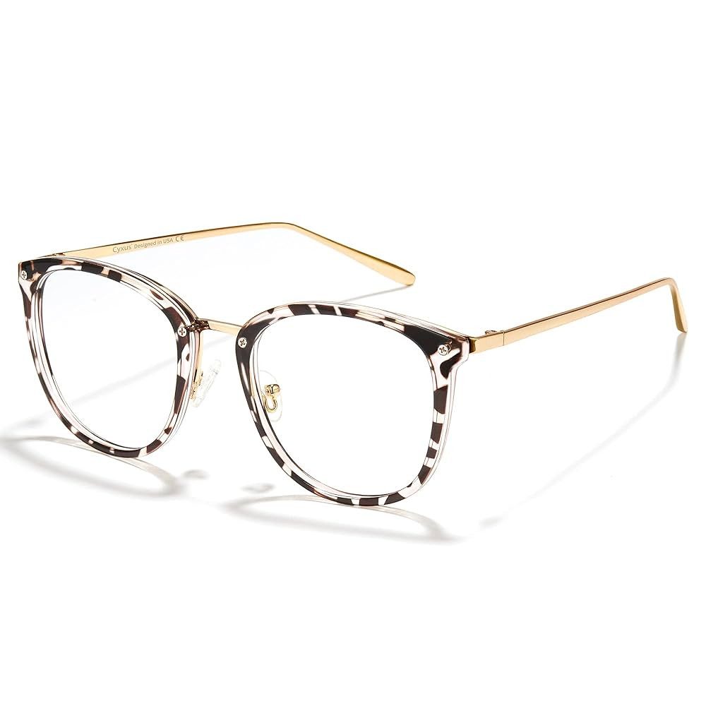 Cyxus Blue Light Glasses for Woman, Fashion Computer Glasses on Office Reduce Eye Strain Anti Mig... | Amazon (US)