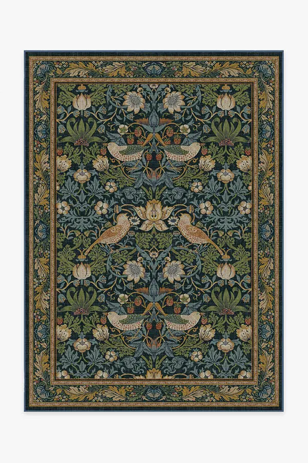 Morris & Co. Strawberry Thief Indigo Rug | Ruggable