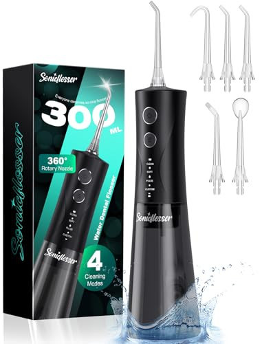 Water Flosser for Teeth Cleaning Pick: Portable Cordless Water Dental Pik 300ML Rechargeable Oral Irrigator IPX7 Waterproof Floss Piks Travel Flossers Deep Flossing Dental Gum Care for Home Shower | Amazon (US)
