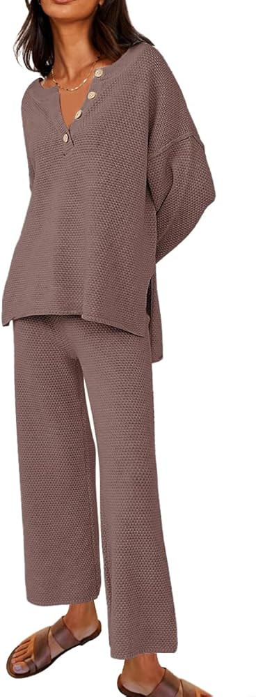 LILLUSORY Women's 2 Piece Trendy Outfits Oversized Slouchy Matching Lounge Sets Cozy Knit Loungew... | Amazon (US)