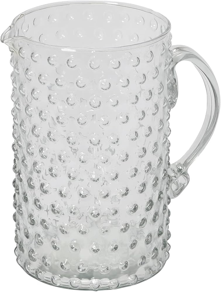 Creative Co-Op Hand Blown Glass Hobnail Pitcher, Clear Serveware, 7" L x 4" W x 7" H | Amazon (US)