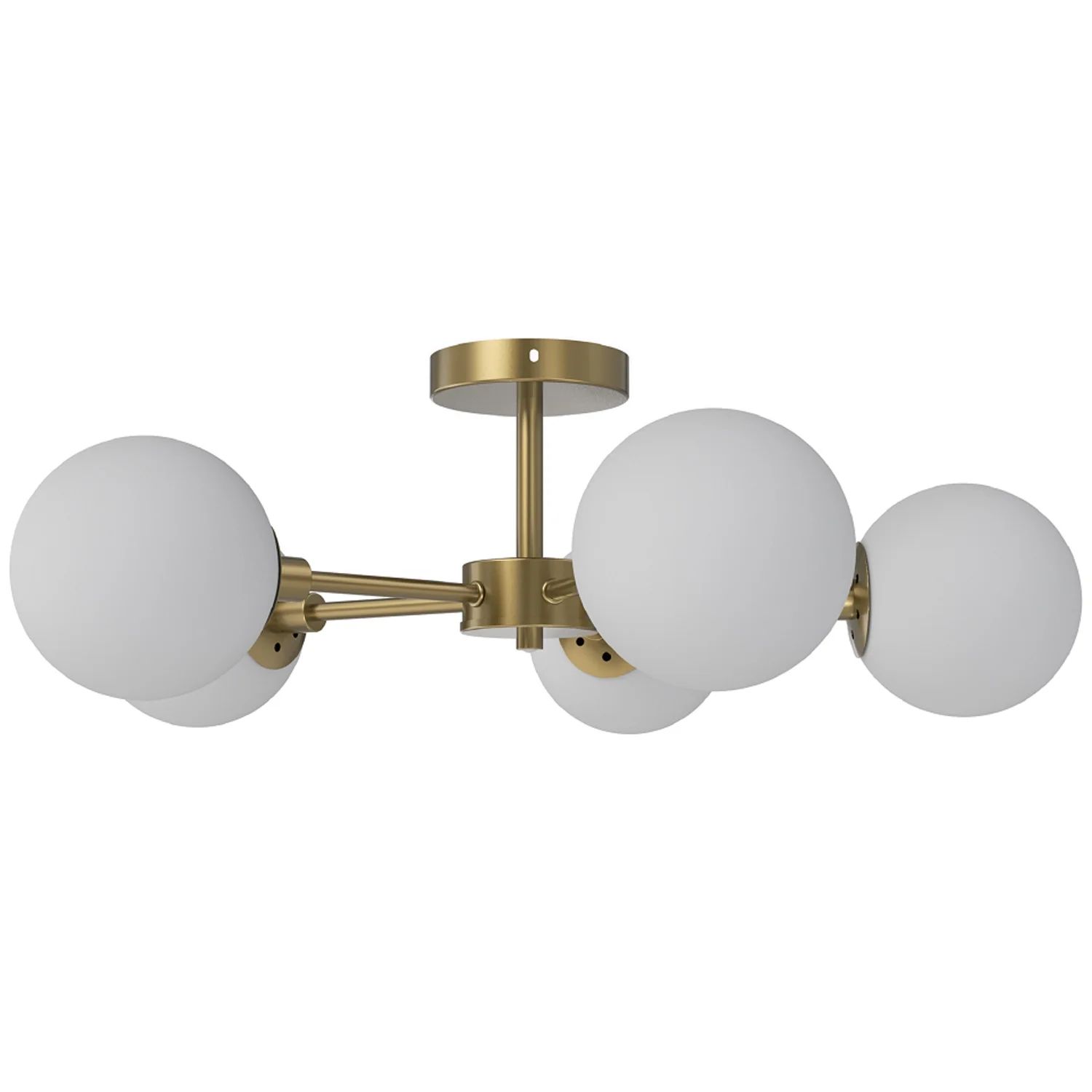 Better Homes & Gardens 26" Architectural 5-Globe Ceiling Light, Gold Finish Frosted Glass Shades | Walmart (US)