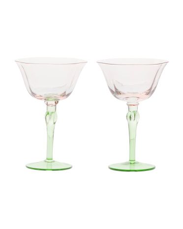 2pk Flower Coupe Glass Set | TJ Maxx