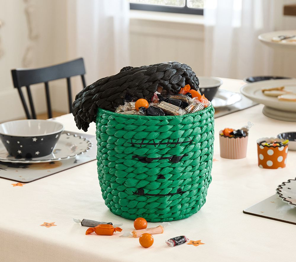 Frankenstein Woven Candy Container With Lid | Pottery Barn Kids