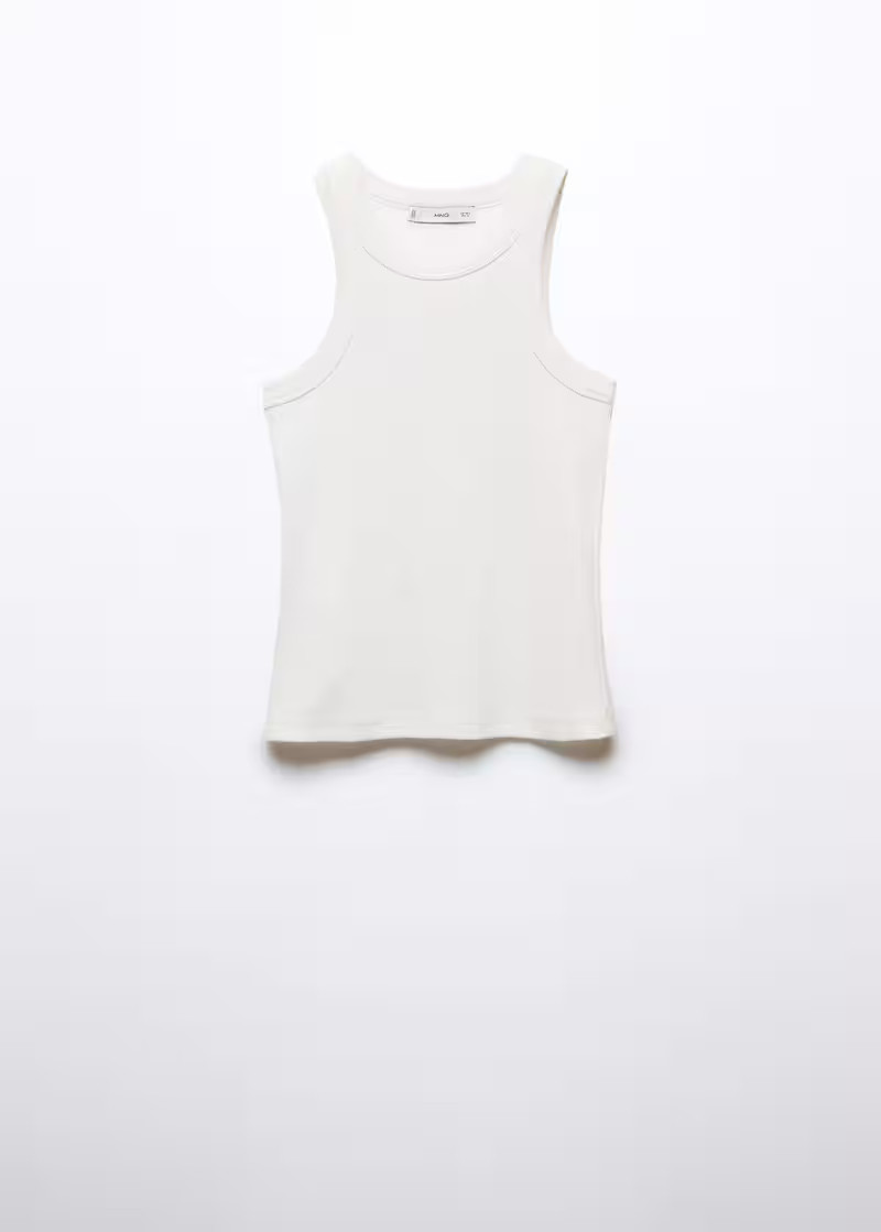 Ribbed cotton-blend top -  Women | Mango USA | MANGO (US)