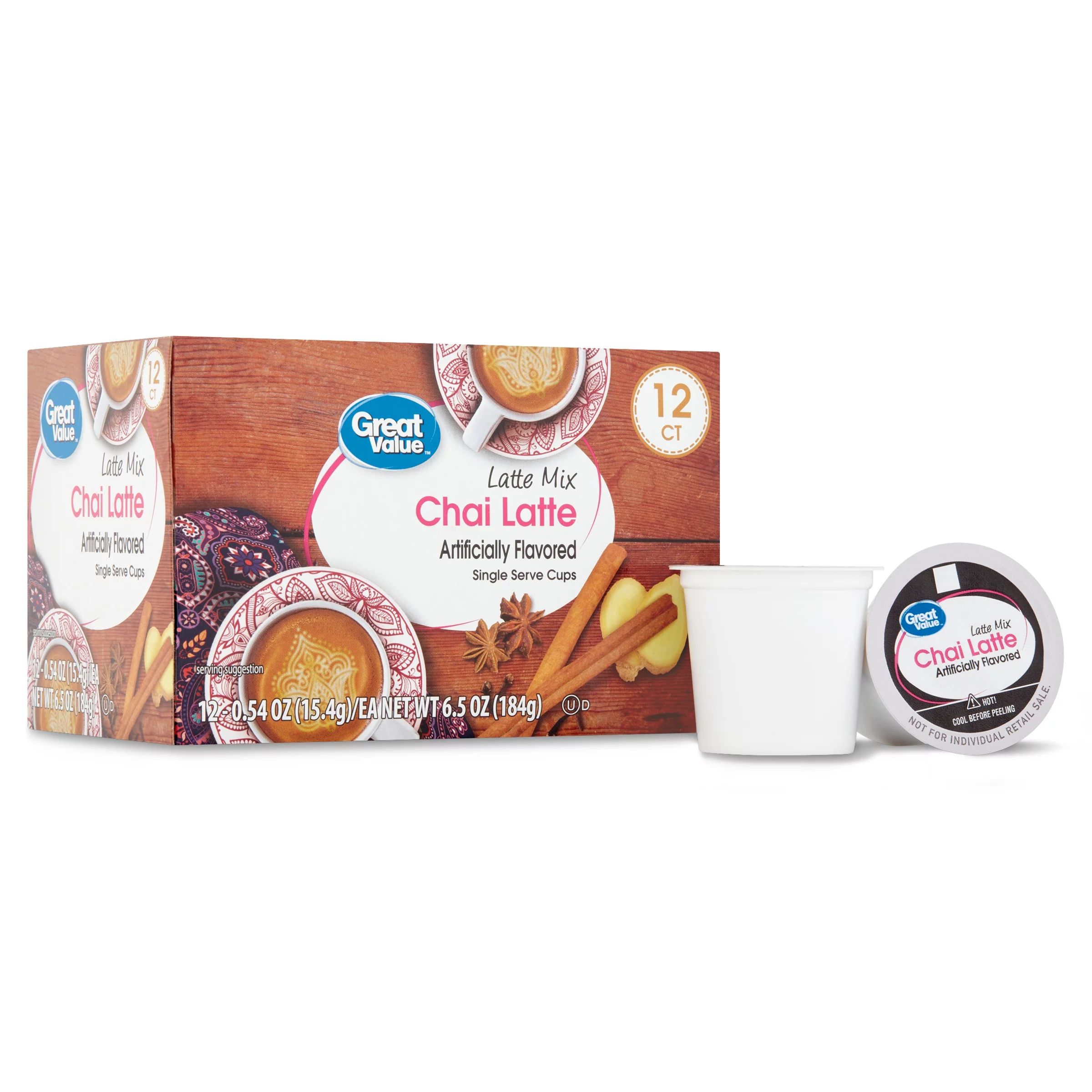 Great Value Chai Latte Drink Mix Single-Serve Cups, 12 Ct | Walmart (US)