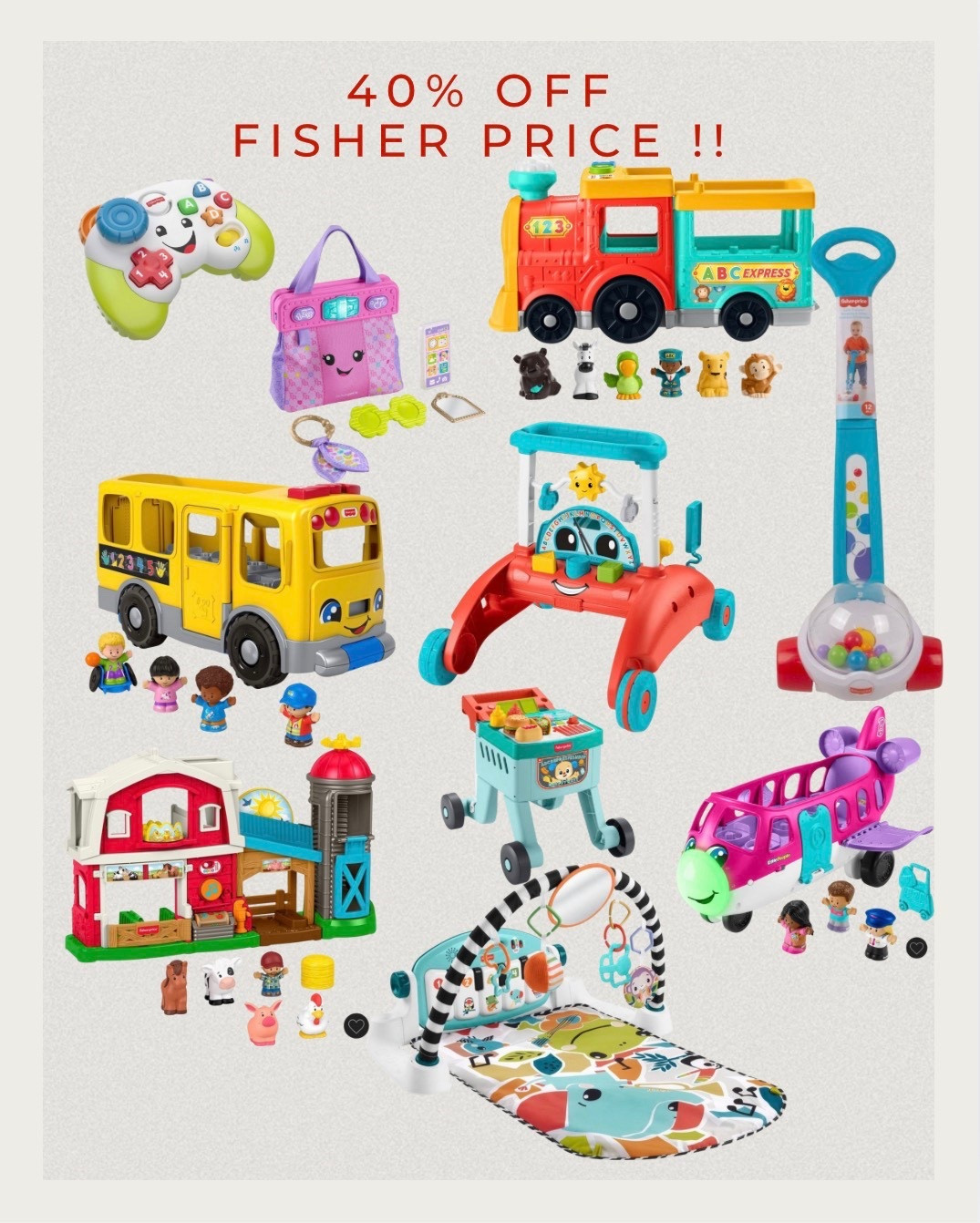 Some majorrrr steals on these fisher price toys today!! 40% off at target today only!! We LOVE fisher price and “Little People” we own a ton of these items and they are all so good!! Grab some goodies for some early Christmas shopping!! 

#LTKCyberWeek #LTKKids #LTKGiftGuide