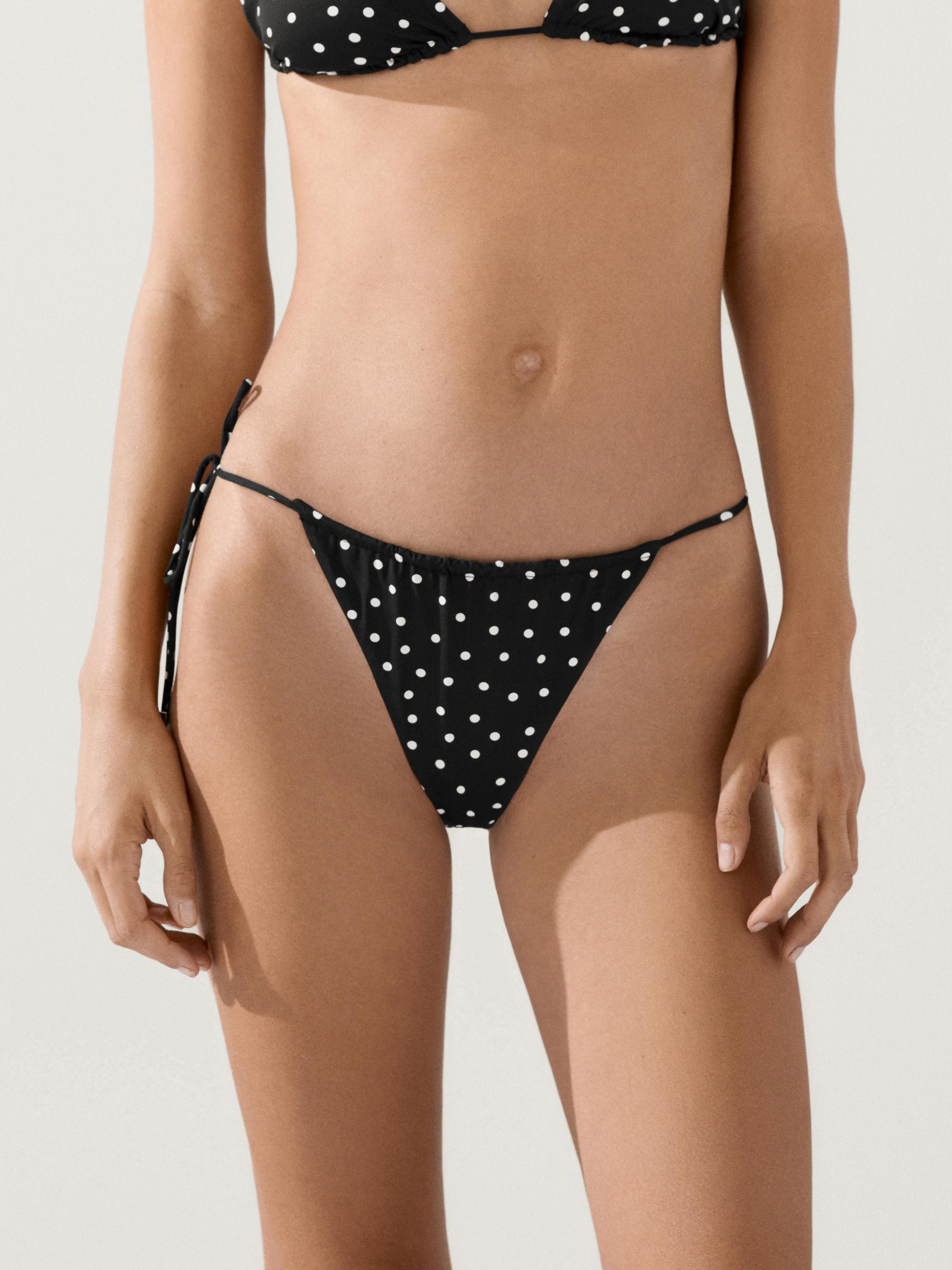 Polka dot print bikini bottoms | Massimo Dutti UK