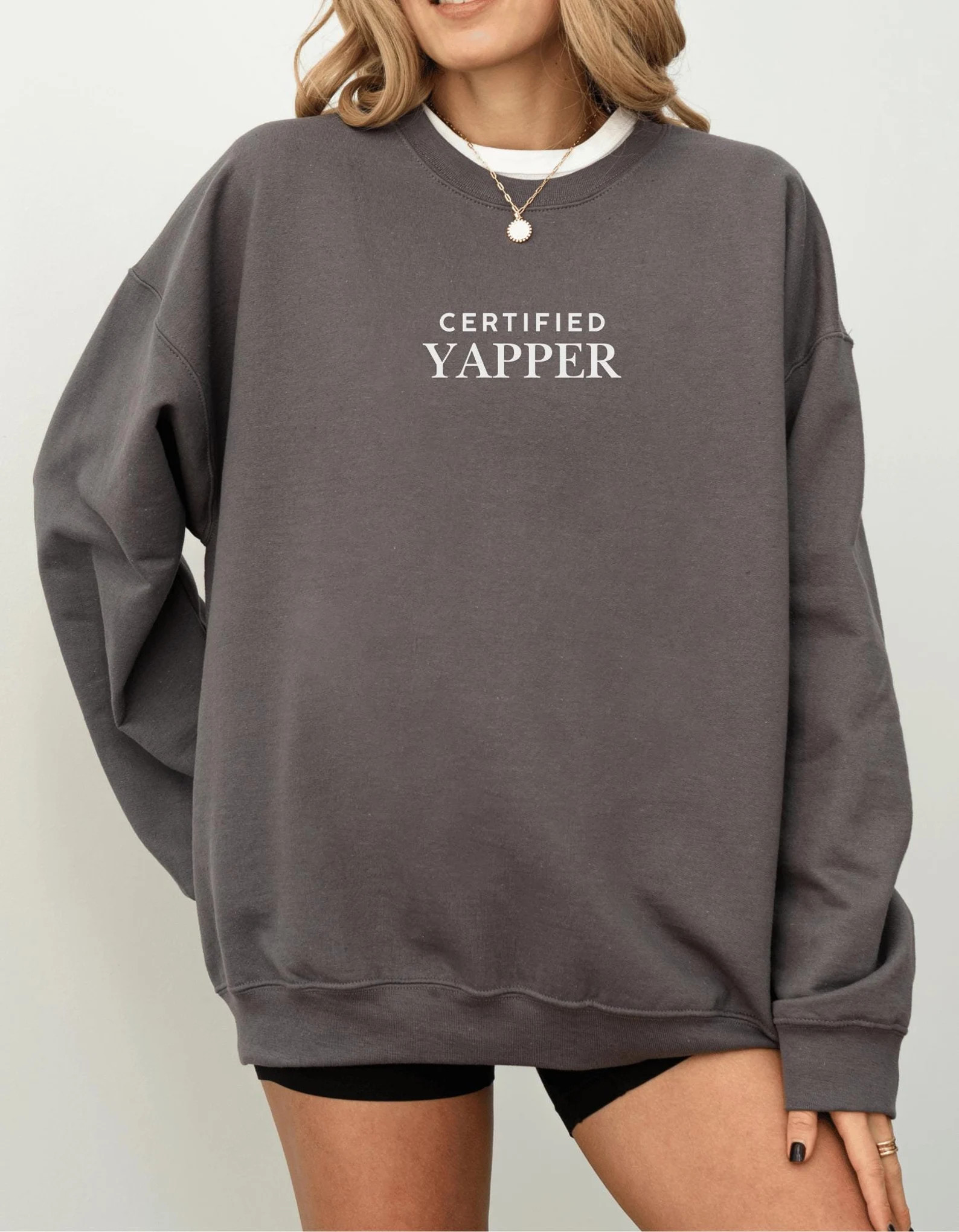 Certified Yapper Crewneck Sweatshirt - Etsy | Etsy (US)