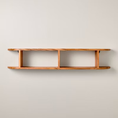 42" Rounded Edge Two Tier Wood Shelf Brown - Hearth & Hand™ with Magnolia | Target