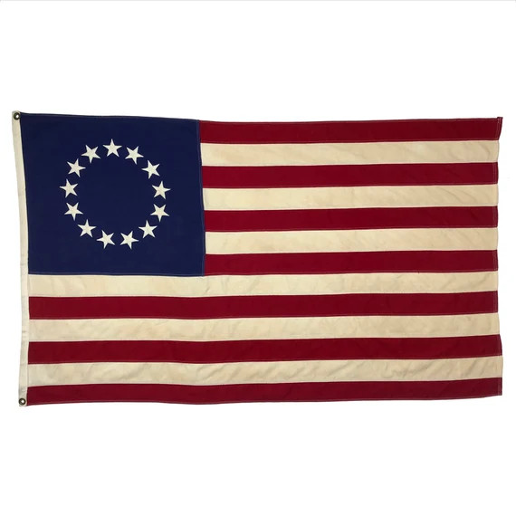 Vintage Embroidered Cotton American Betsy Ross Flag | Etsy (US)