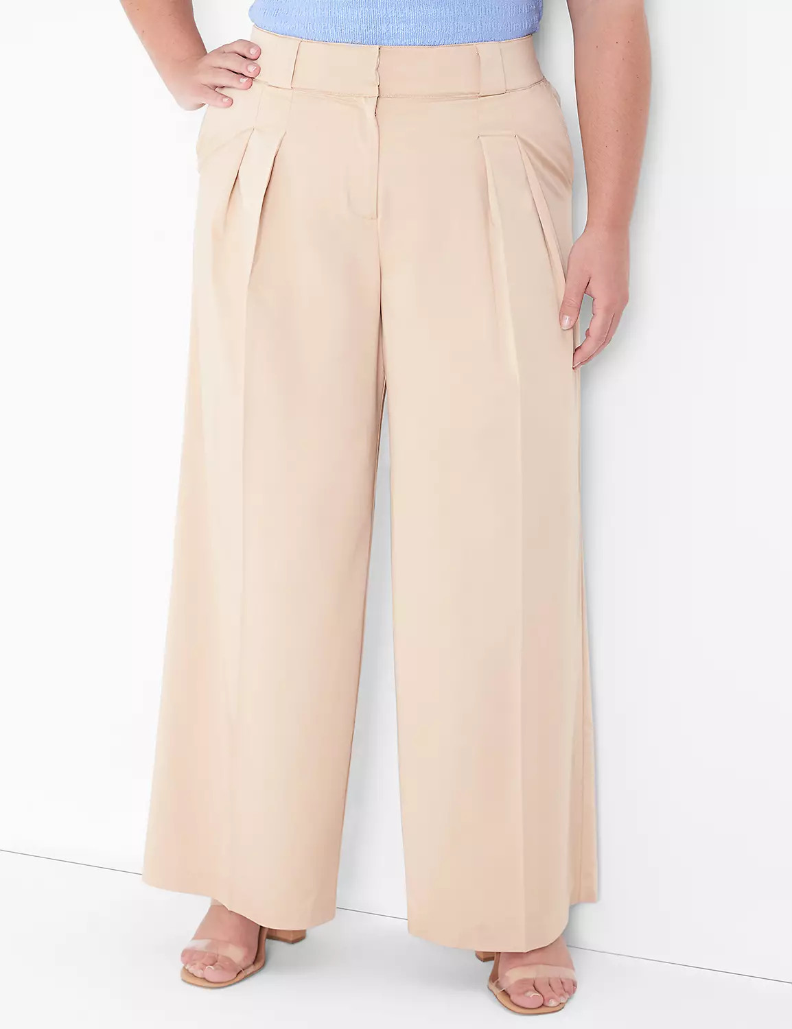 Silky Chino Tailored Wide Leg Pant | LaneBryant | Lane Bryant (US)