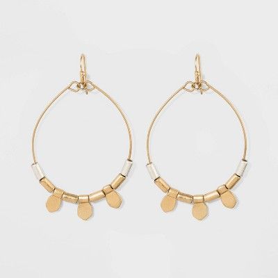 Beaded Open Teardrop Drop Earrings - Universal Thread™ | Target