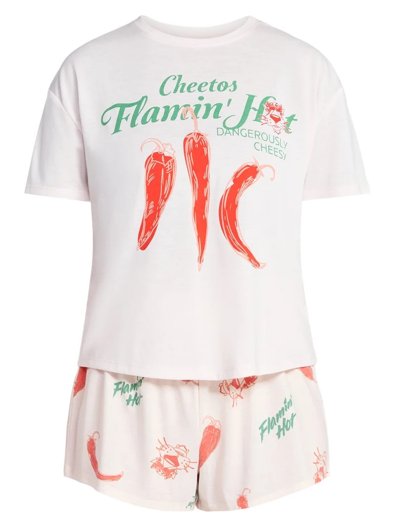 Flaming Hot Cheetos Women's and Women's Plus Sleep Tee and Shorts Pajama Set from Grayson Social,... | Walmart (US)