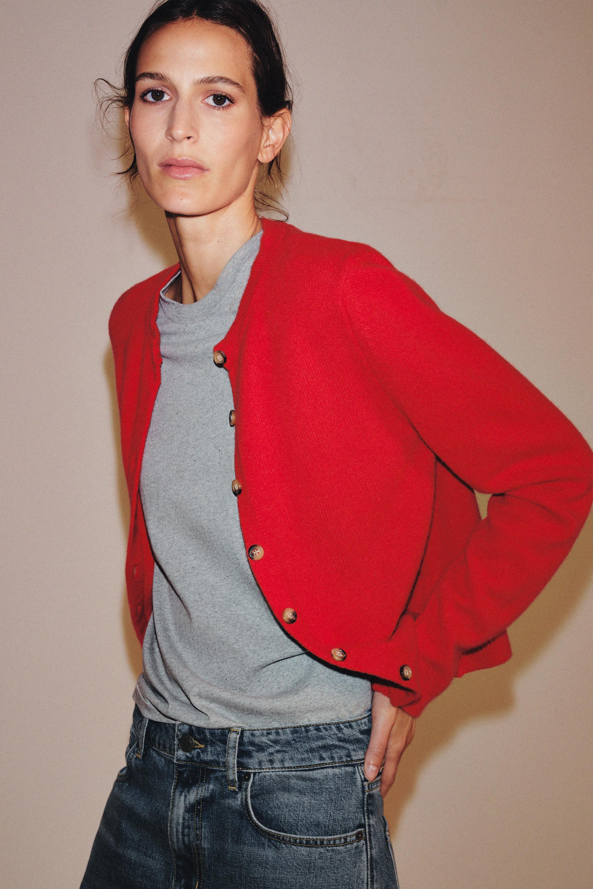 CASHMERE AND WOOL BUTTON-UP JACKET | Zara US