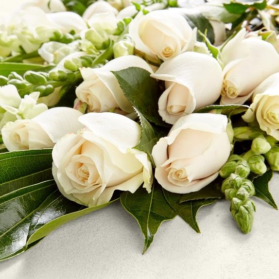 White Fresh Rose Deluxe Bouquet | Williams-Sonoma