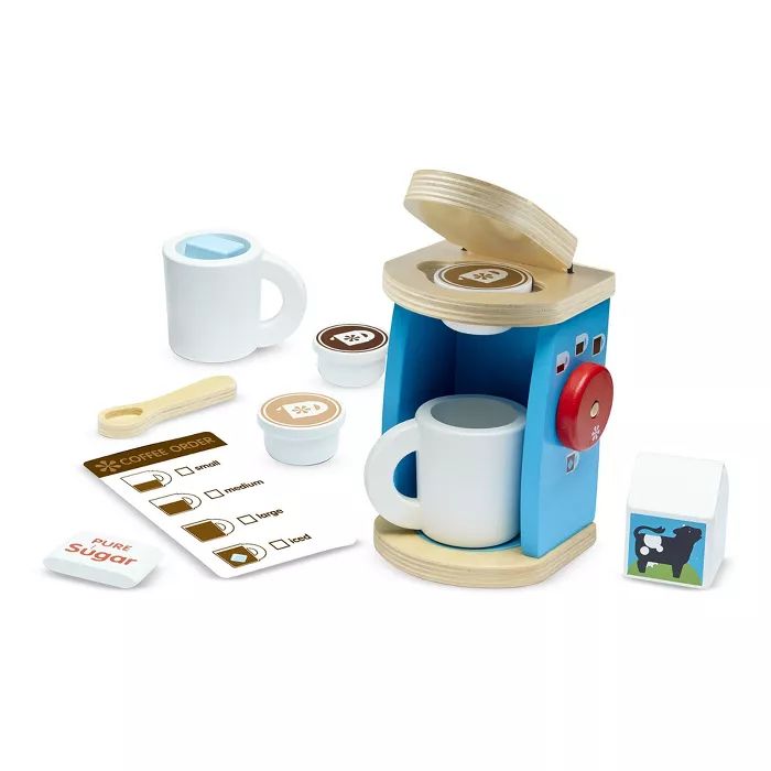 Melissa & Doug 11-Piece Brew and Serve Wooden Coffee Maker Set - Play Kitchen Accessories | Target