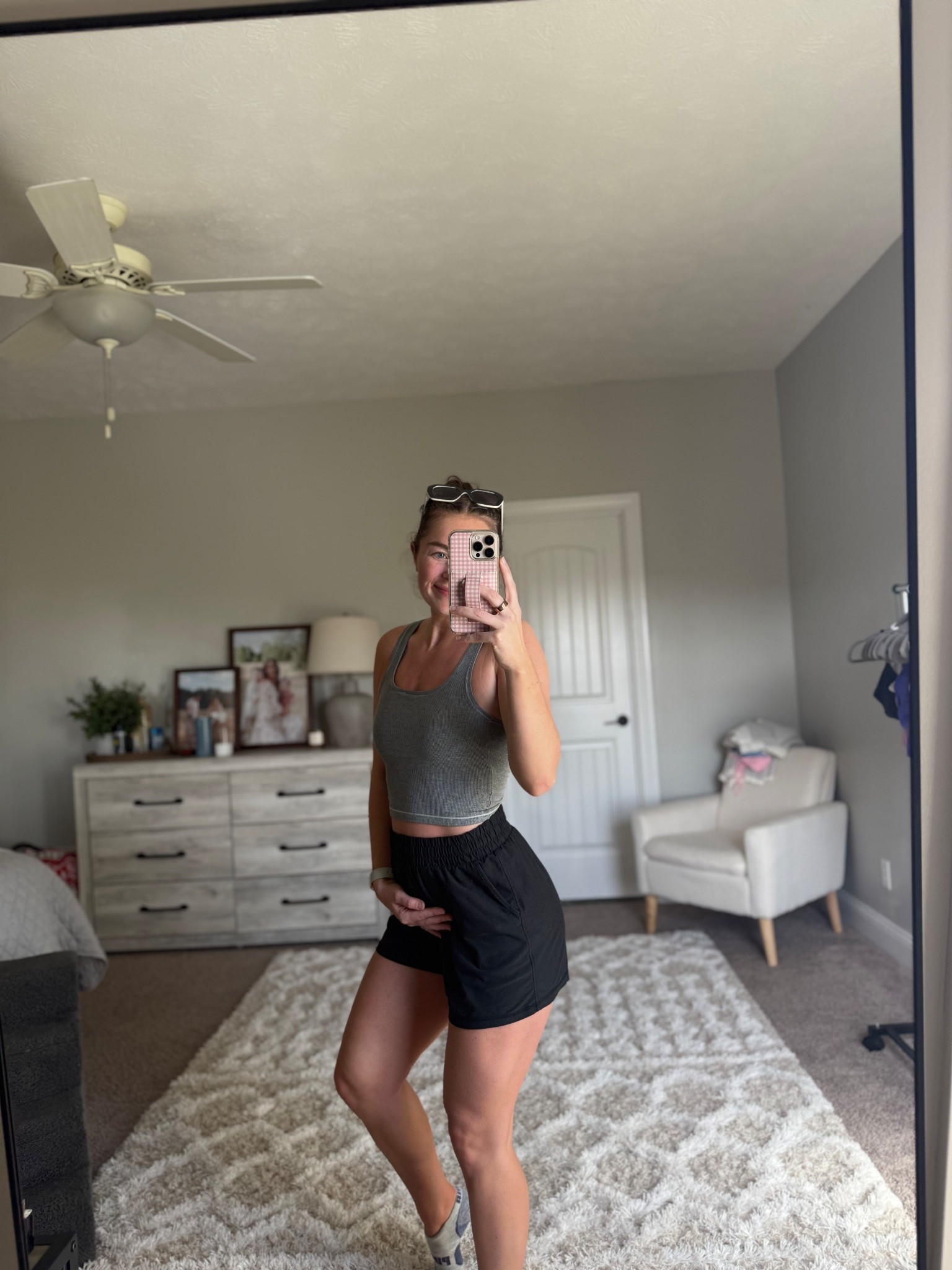 Medium in shorts + small in top! 