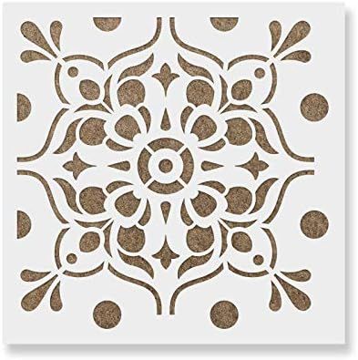 Amelia Tile Stencil - Laser-Cut Reusable Floor Stencil & Backsplash Tile Stencils for Home Decor,... | Amazon (US)