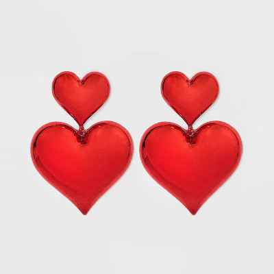 SUGARFIX by BaubleBar Two-Tone Stacked Heart Drop Earrings | Target