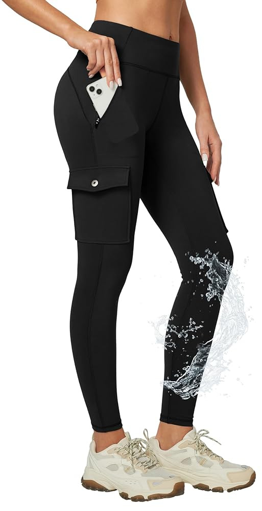 Ewedoos Hiking Pants Women Leggings with Zipper Pockets Water Resistant Workout Compression Leggi... | Amazon (US)