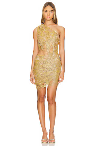 Bronx and Banco x REVOLVE Wayla One Shoulder Mini Dress in Gold from Revolve.com | Revolve Clothing (Global)