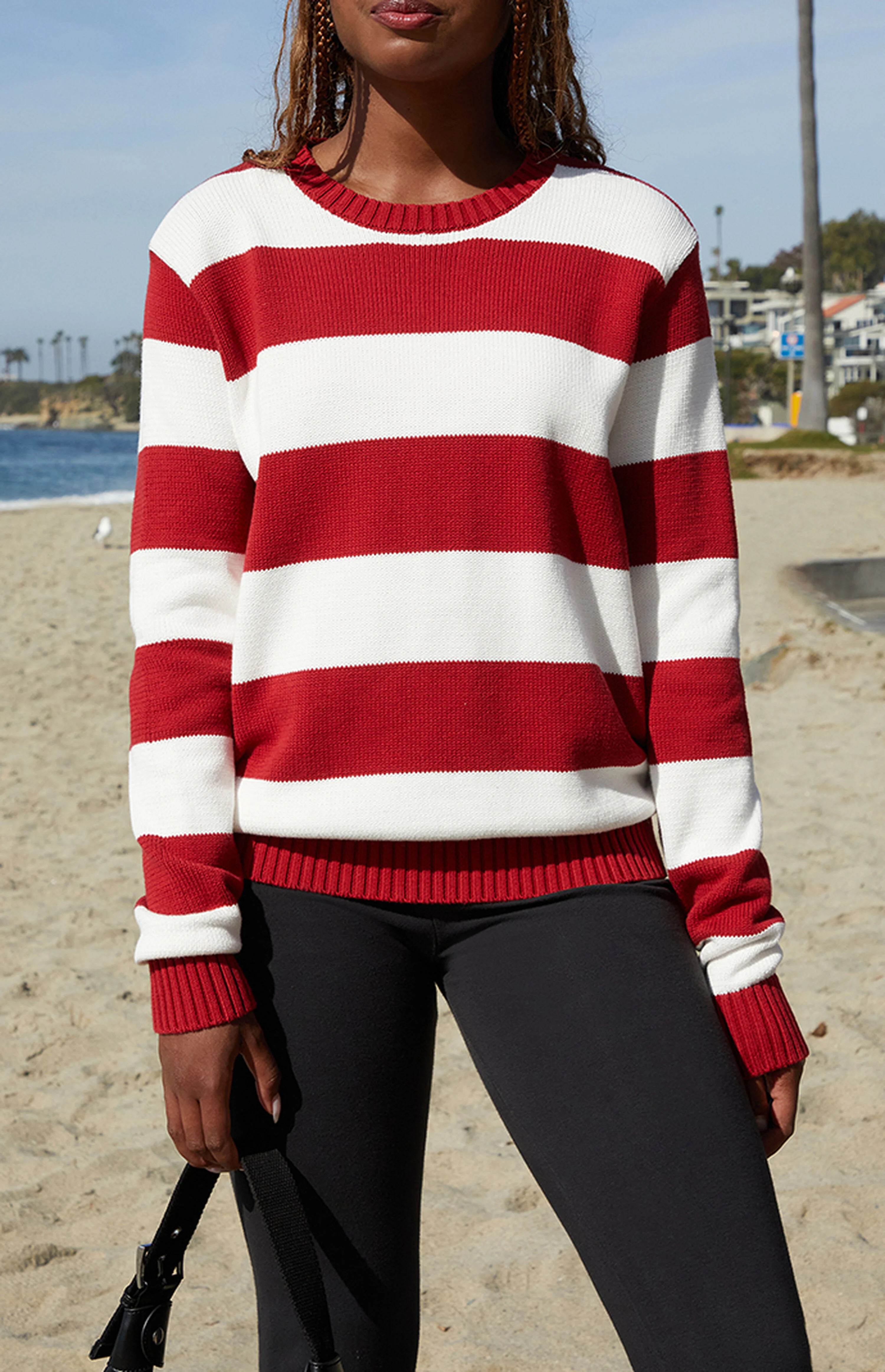 John Galt Red & White Striped Martha Sweater | PacSun