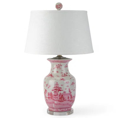 Hand Painted Porcelain Lamp Willow Pink/White/Clear Porcelain Table Lamp | Wayfair North America