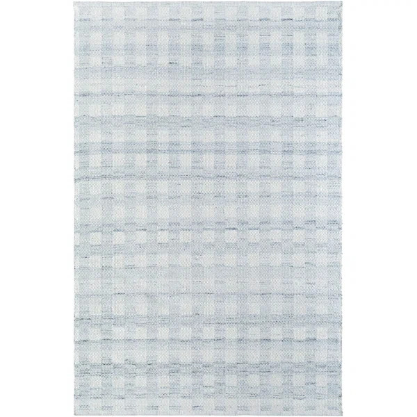 Lavande Plaid Wool Area Rug in Gray | Birch Lane