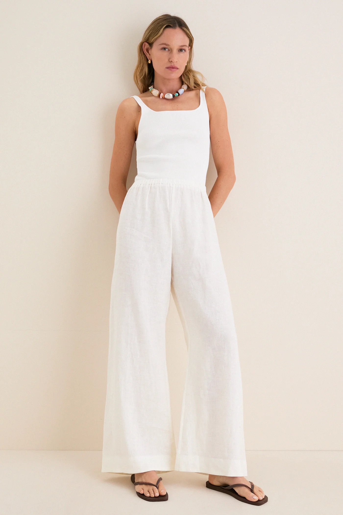 Porcelain Linen Anya Pants | Tuckernuck (US)