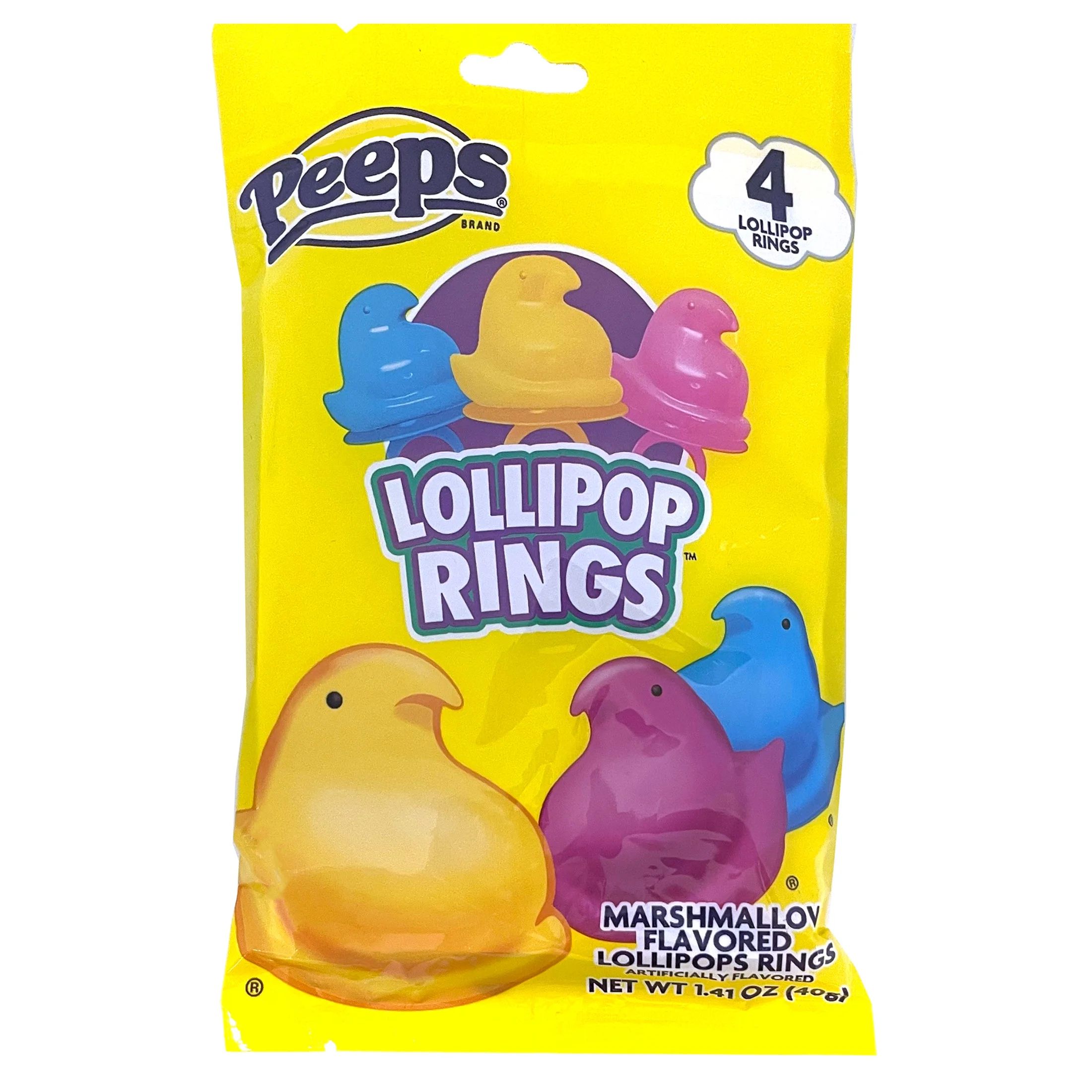 Flix Candy Easter - Peeps Lollipop Rings, 4 Count, Marshmallow Flavor, 1.41oz | Walmart (US)