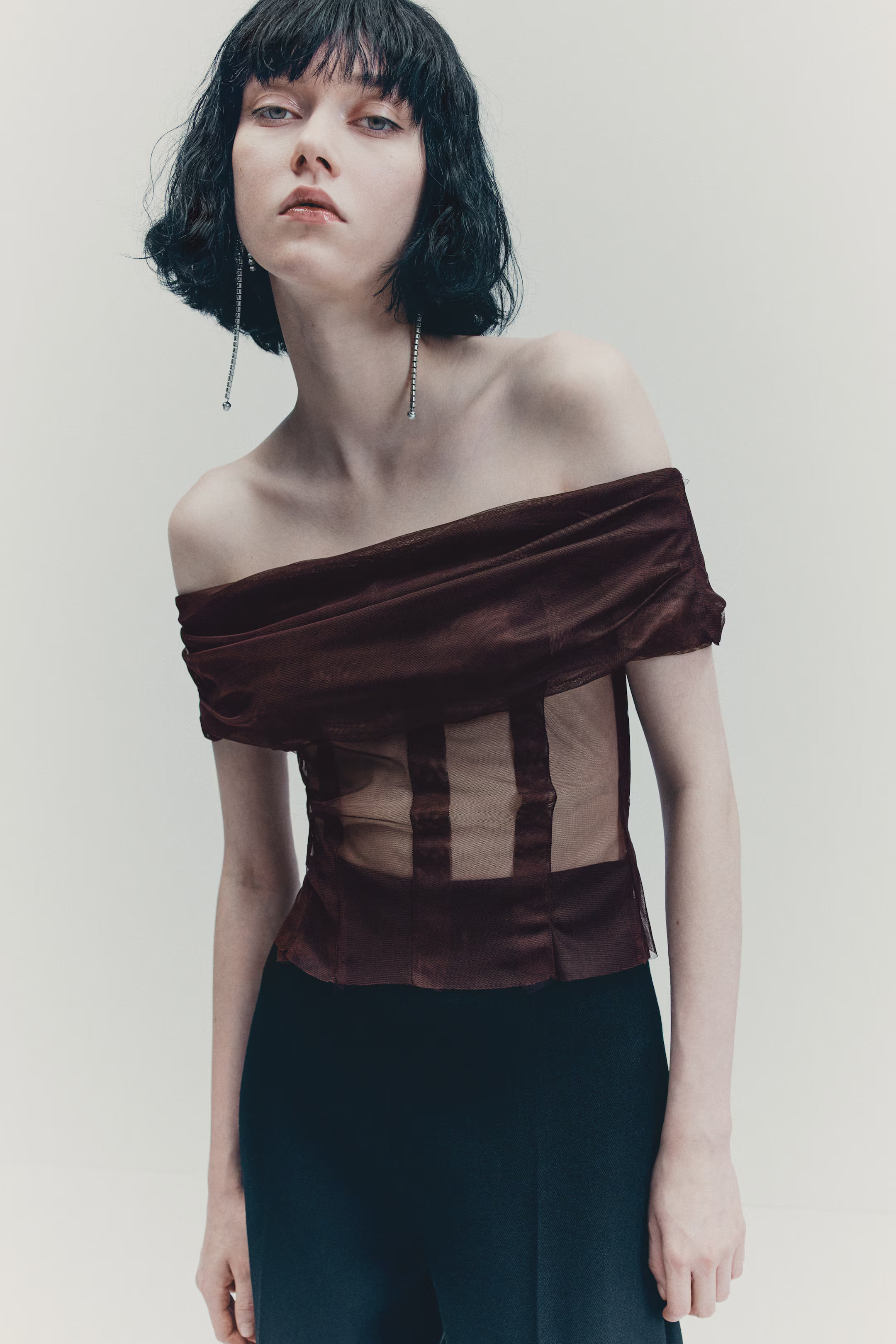 Off-the-Shoulder Mesh Top | H&M (US + CA)