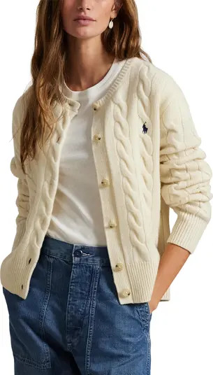 Polo Ralph Lauren Cable Knit Wool & Cashmere Cardigan | Nordstrom | Nordstrom