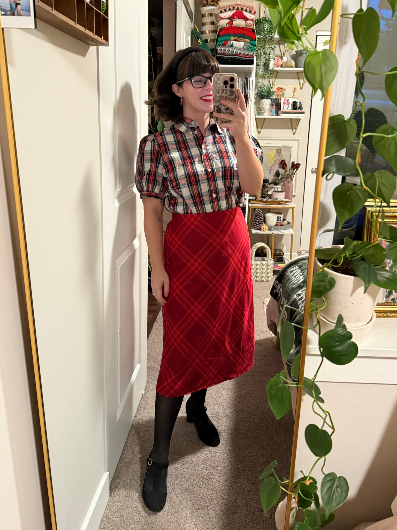 This puff sleeve button up might be my new favorite. And I love how sleek this skirt is. Not too Christmas-y for the winter months. Wearing a small petite in the skirt and a small in the top  

#LTKStyleTip #LTKHoliday #LTKWorkwear