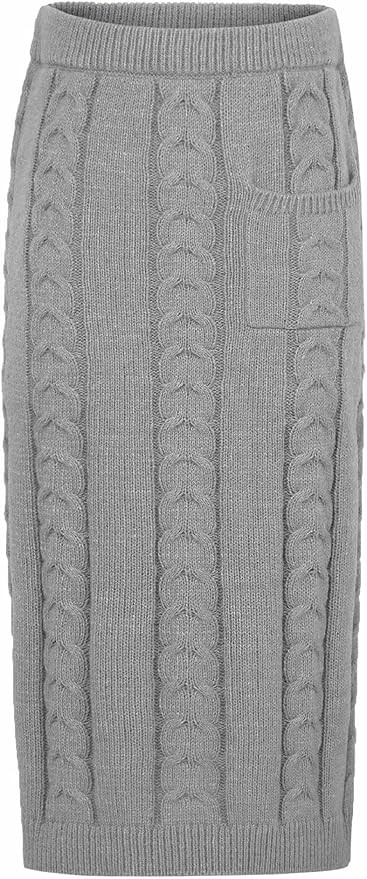 CHARTOU Women's Winter Chunky Cable Knit Long Skirt 2 Piece Outfit Sweater Sets | Amazon (US)