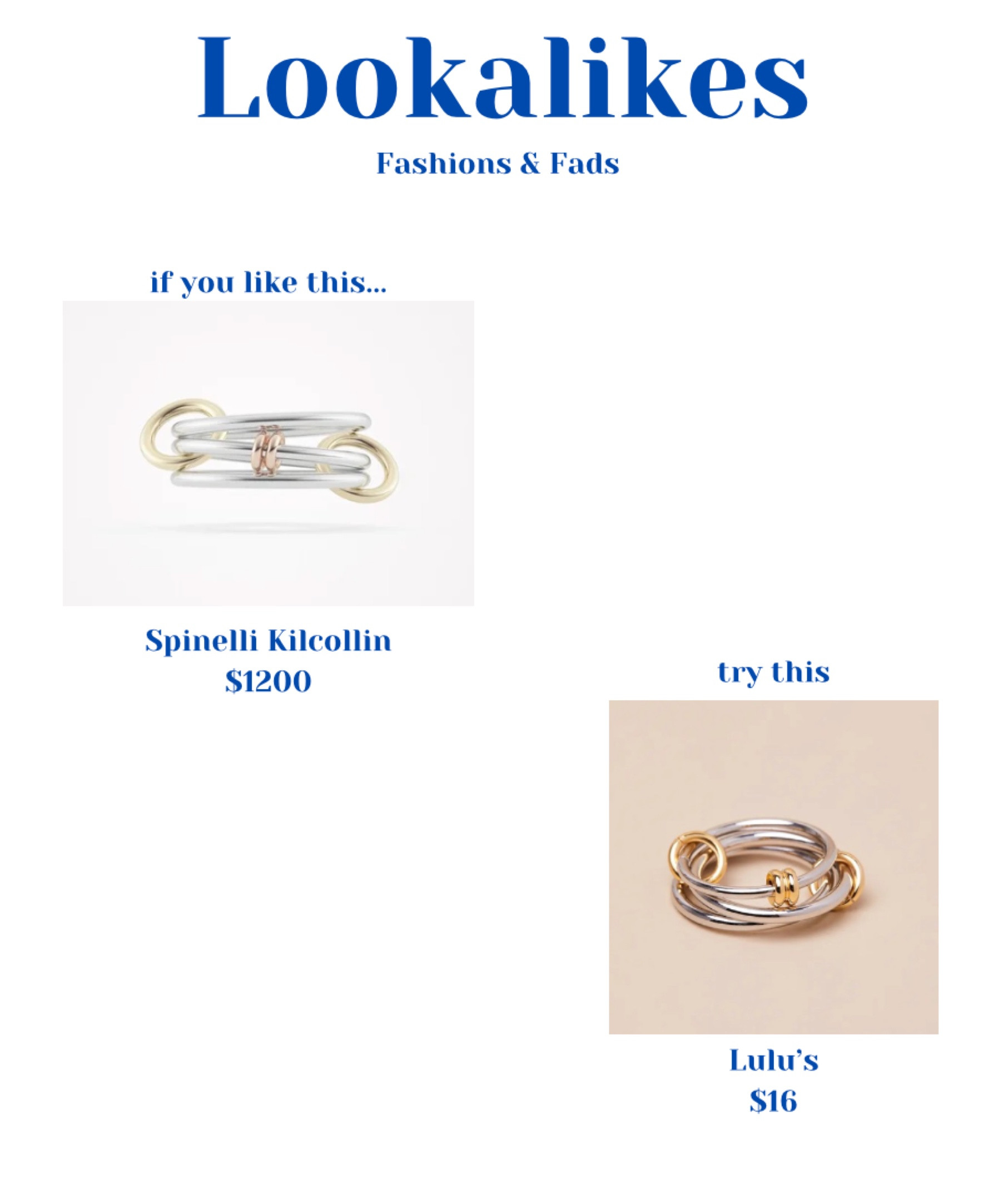 Spinelli Ring Dupe!


Mixed metal ring
Mixed metal jewelry
Gold and silver jewelry
Gold and silver ring
Spinelli kilcollin dupe
Spinelli kilcollin lookalike
Spinner ring
Fidget ring
Fun jewelry
Statement jewelry
Lookalike
Dupe

#LTKFindsUnder50 #LTKStyleTip