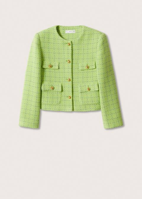 Pocket tweed jacket | MANGO (UK)